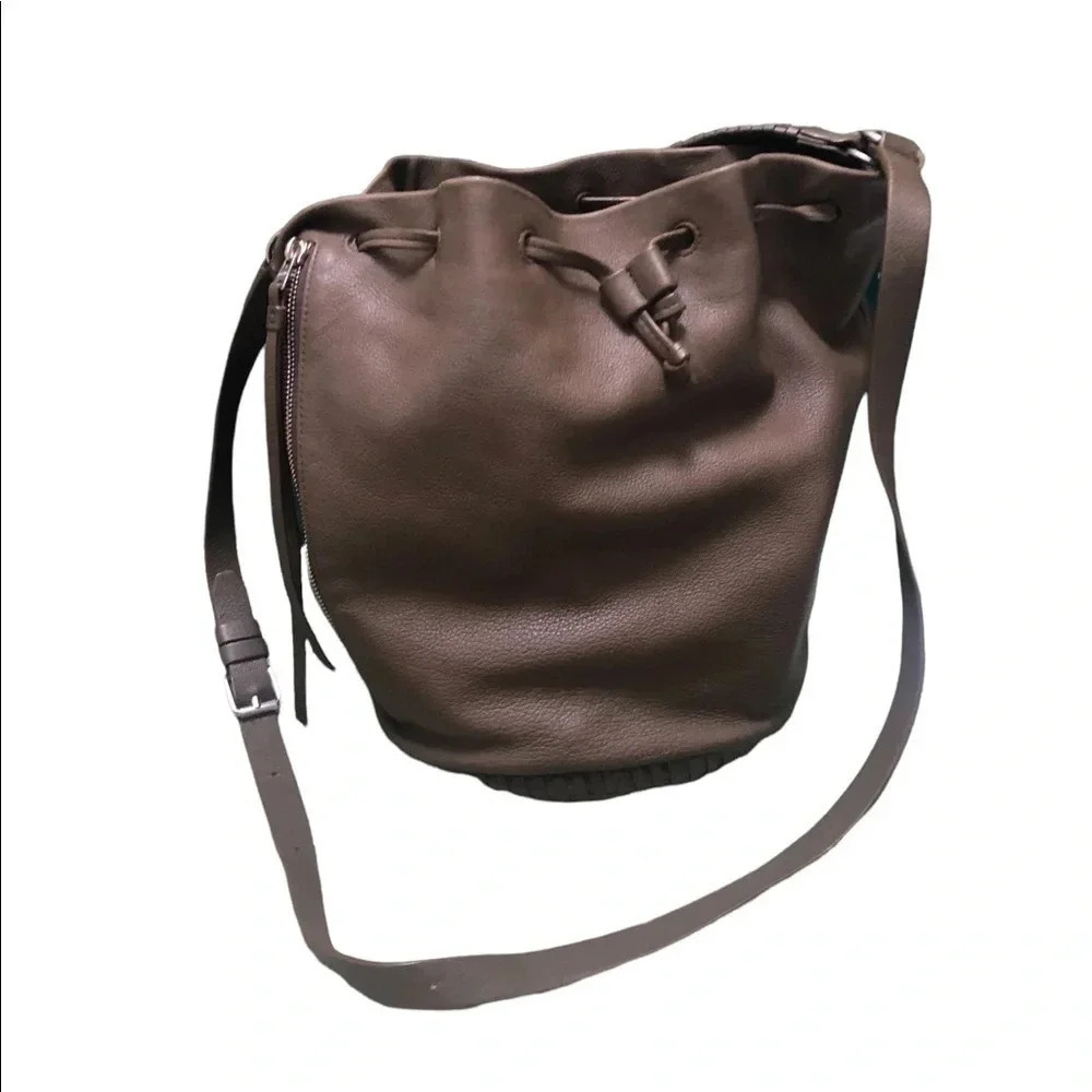 ALL SAINTS CLUB LEATHER BUCKET BAG
